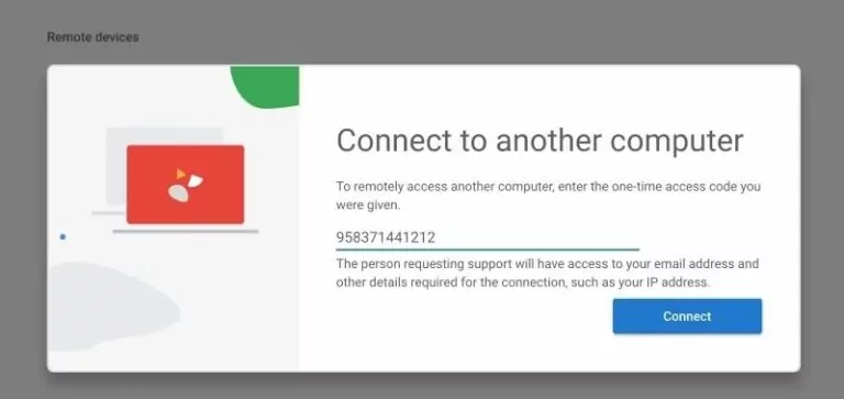 chrome remote desktop enter code