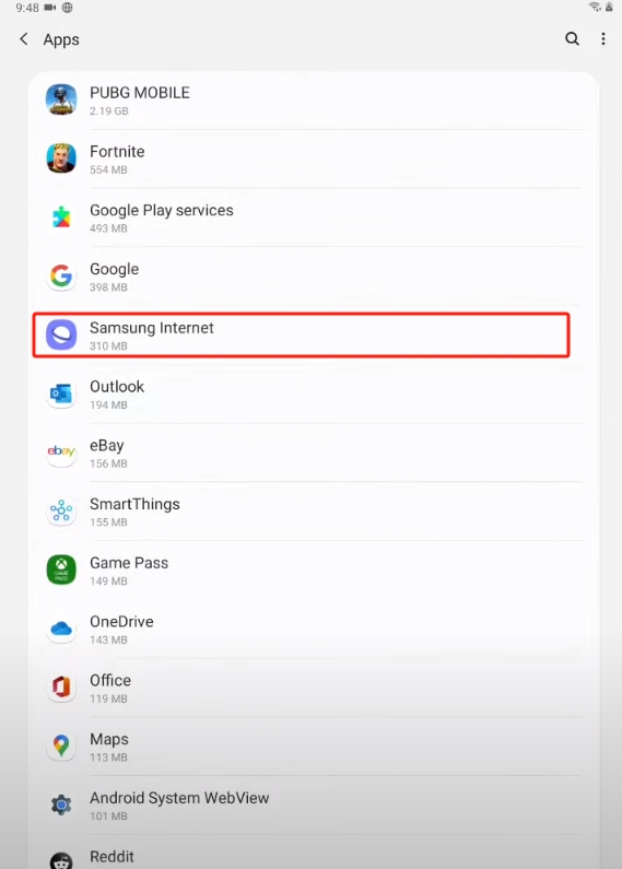 Clear App Cache on Samsung Tablet