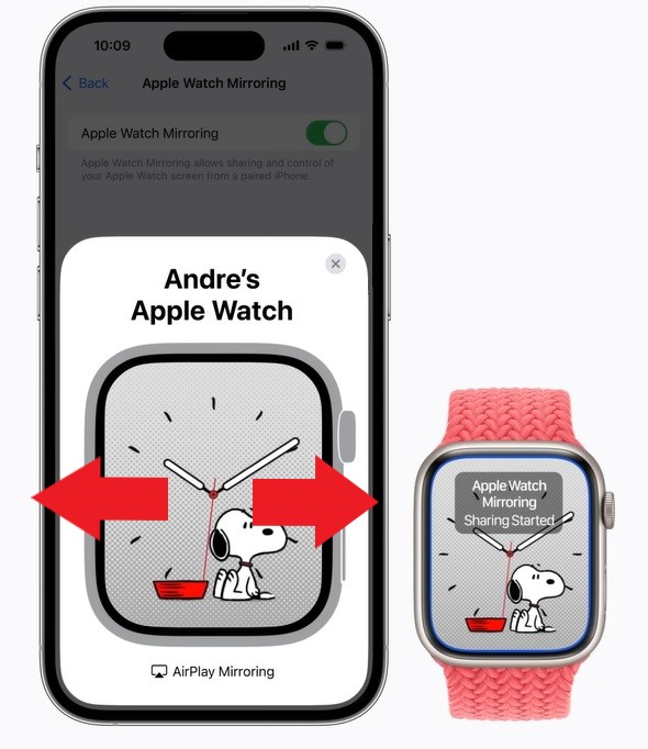 change Apple Watch face screen from iPhone