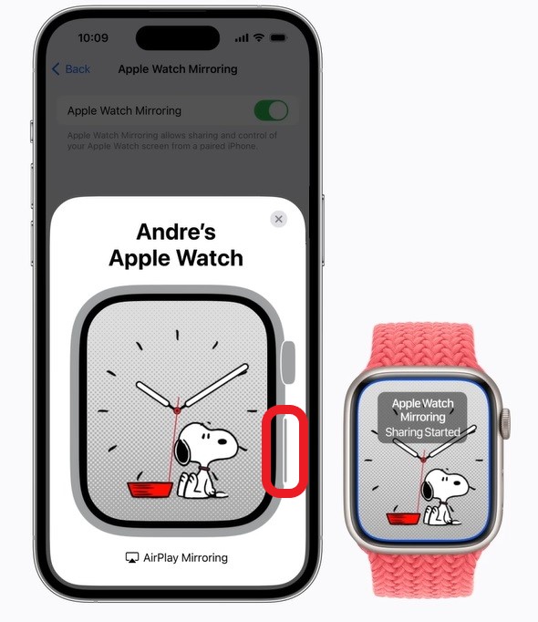 Side button on Apple Watch