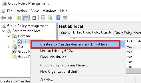 Create a GPO in this domain
