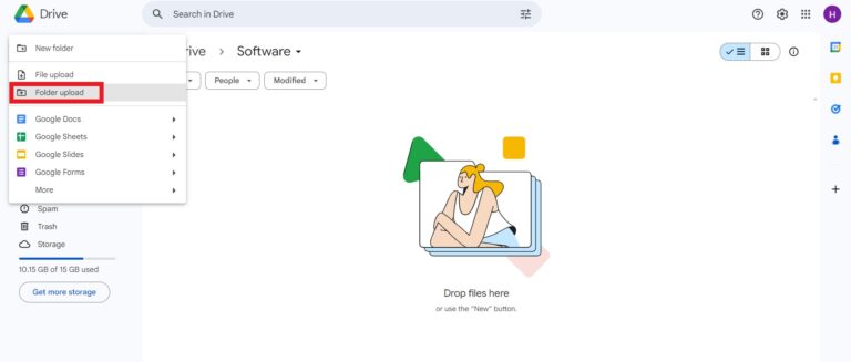 create new folders on Google Drive