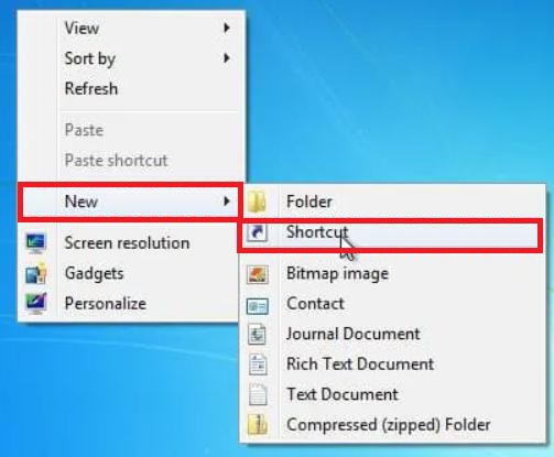 Create Shortcut Windows