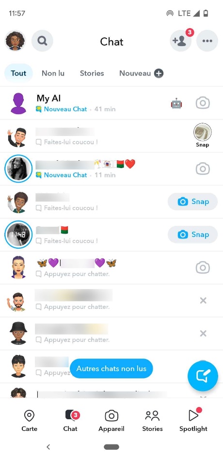 Créer un groupe Snapchat