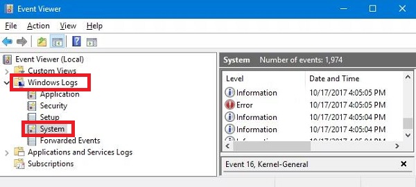 Event Viewer System