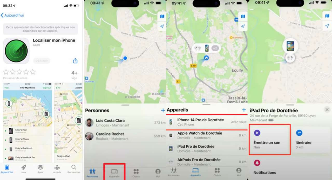 Faire sonner son téléphone iPhone avec l’application Localiser