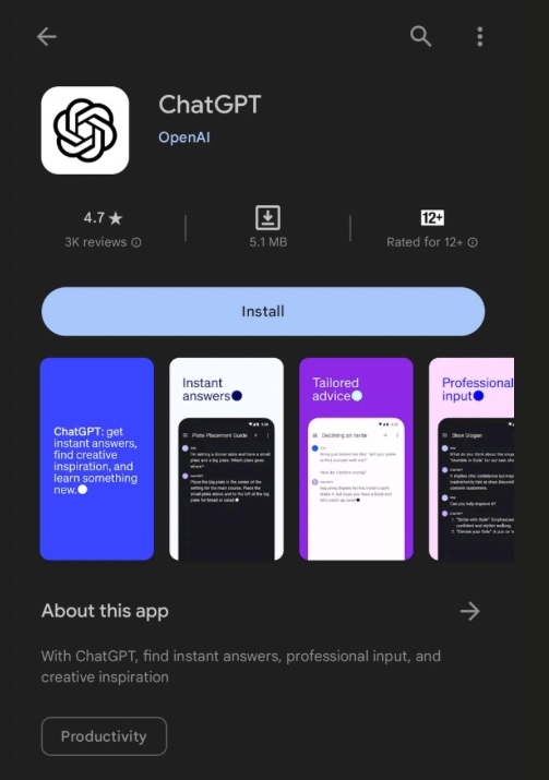 how to use ChatGPT on Android