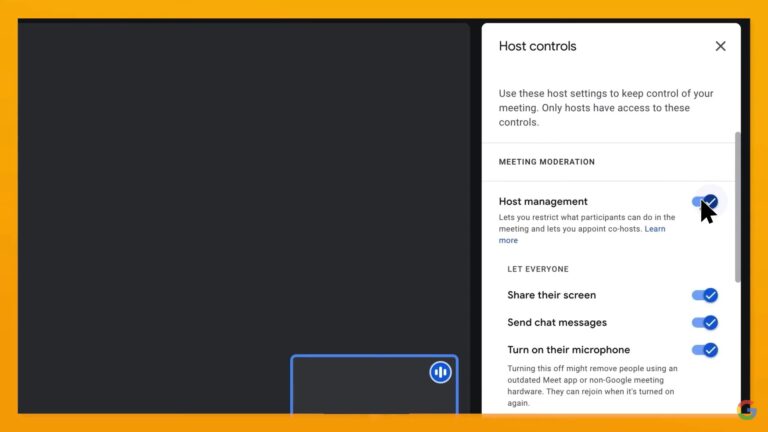 google meet host control