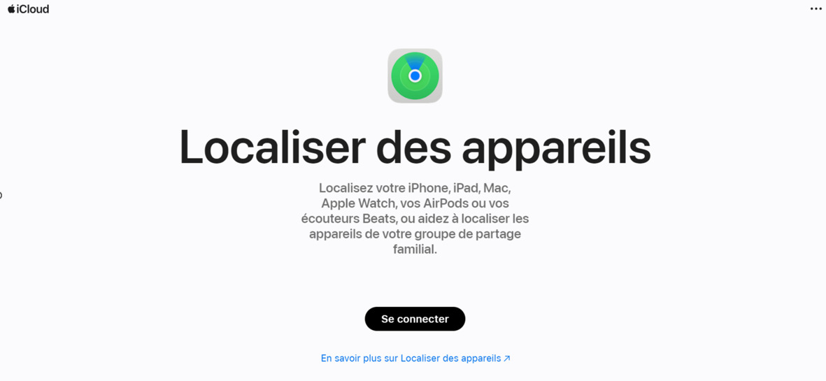 iCloud Localiser des appareils