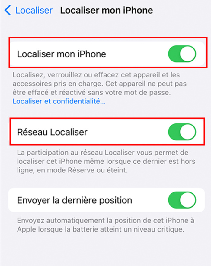 La fonctionnalité Localiser mon iPhone sur iPhone