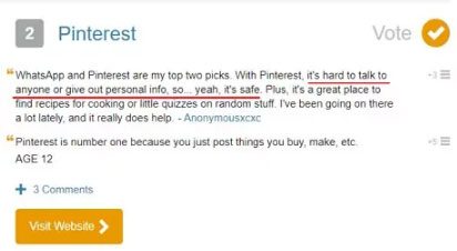 Pinterest user review