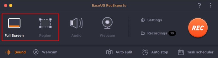 record Mac screen with EaseUs RecExperts