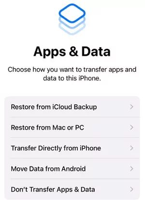 restore from iCloud backup