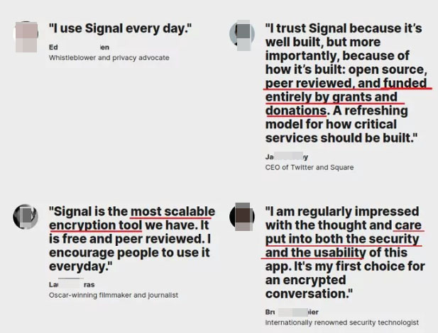 Signal user review