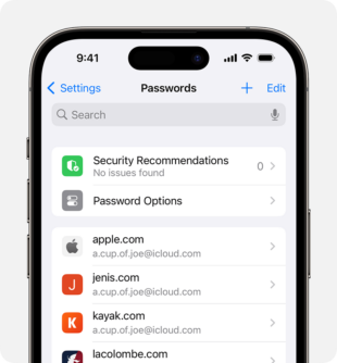 view saved passwords iphone