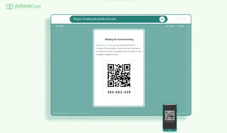 Airdroid Cast Web scan code