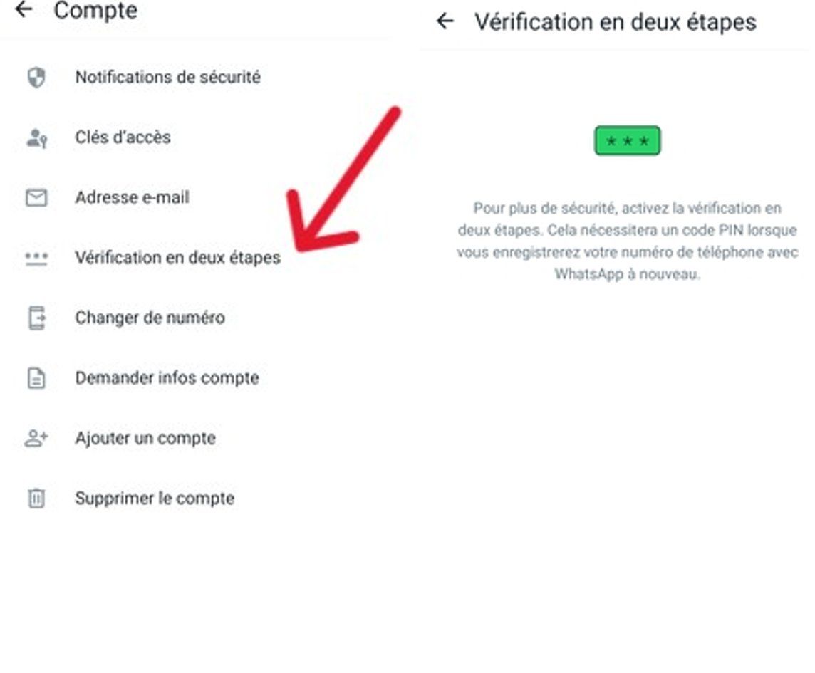 Activez la vérification en deux étapes WhatsApp