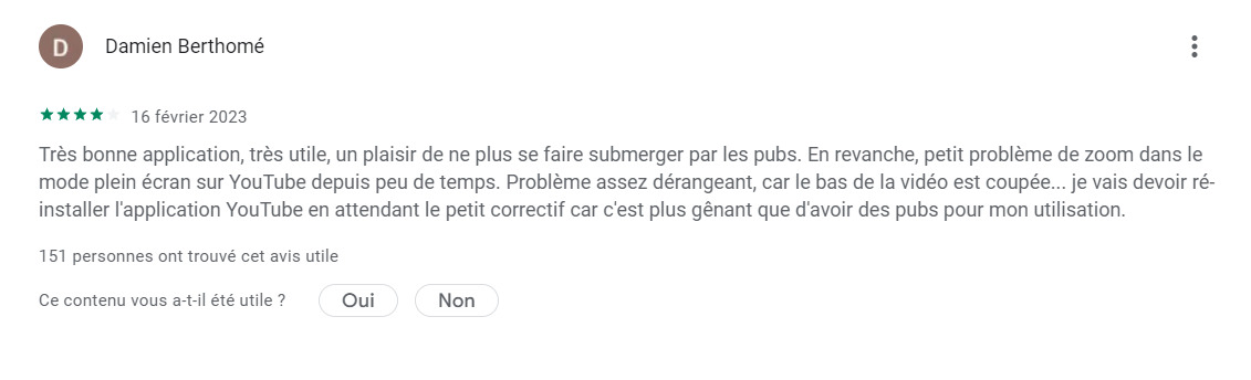 Avis d’utilisateur sur Adblock Browser