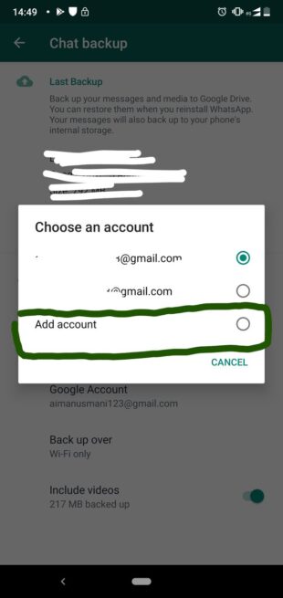 add new google account