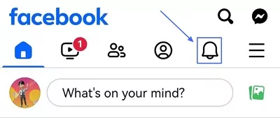 bell icon on Facebook Android