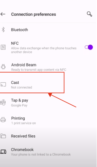 choose cast on android