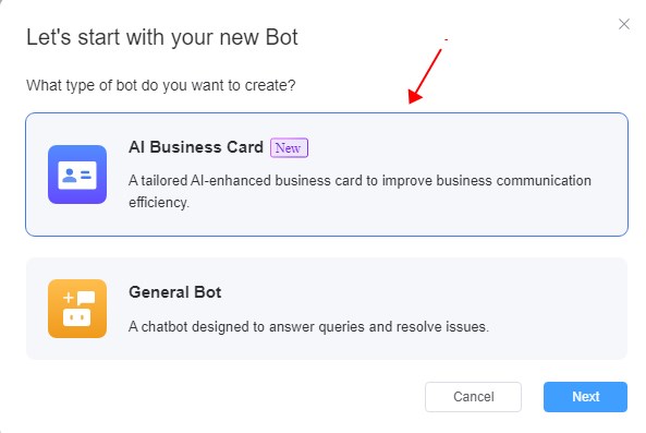 AI Business Card in ChatInsight