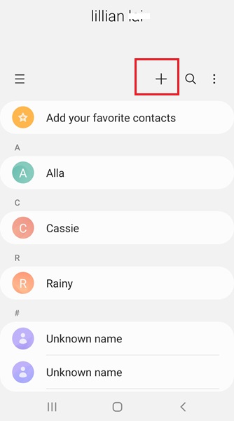 add new contact on Android