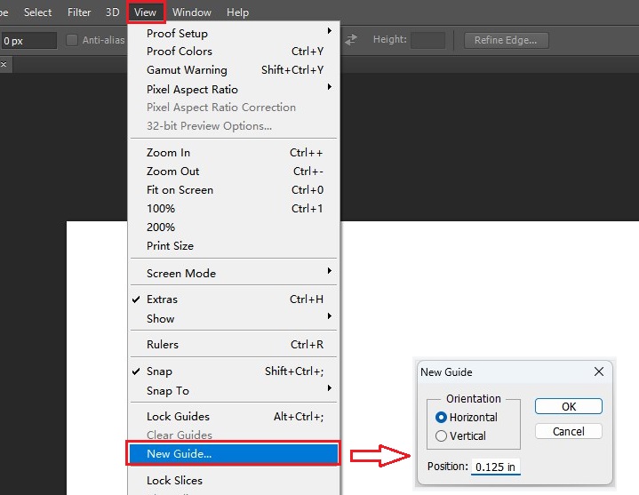 create New Guides in Photoshop