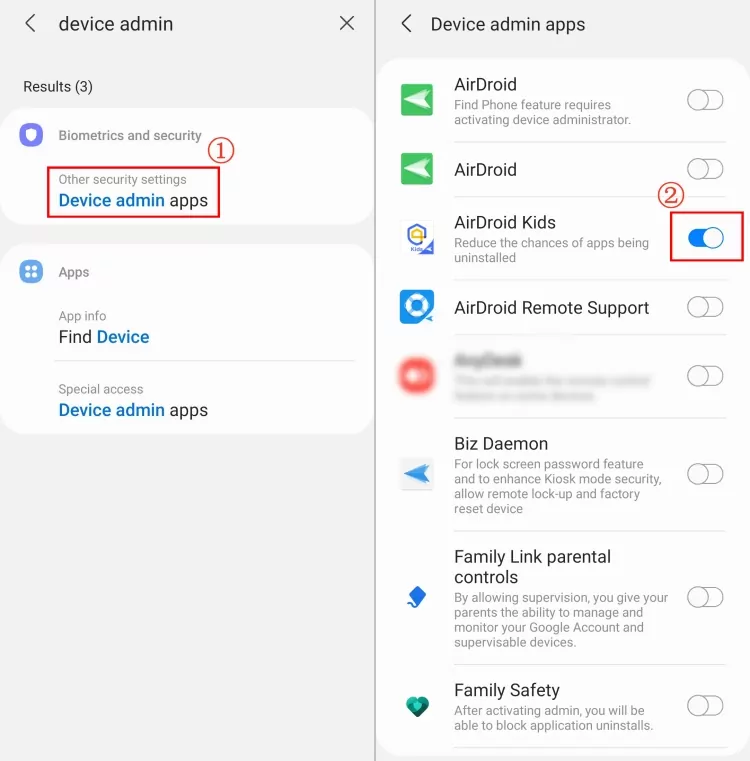 remove admin apps on Samsung