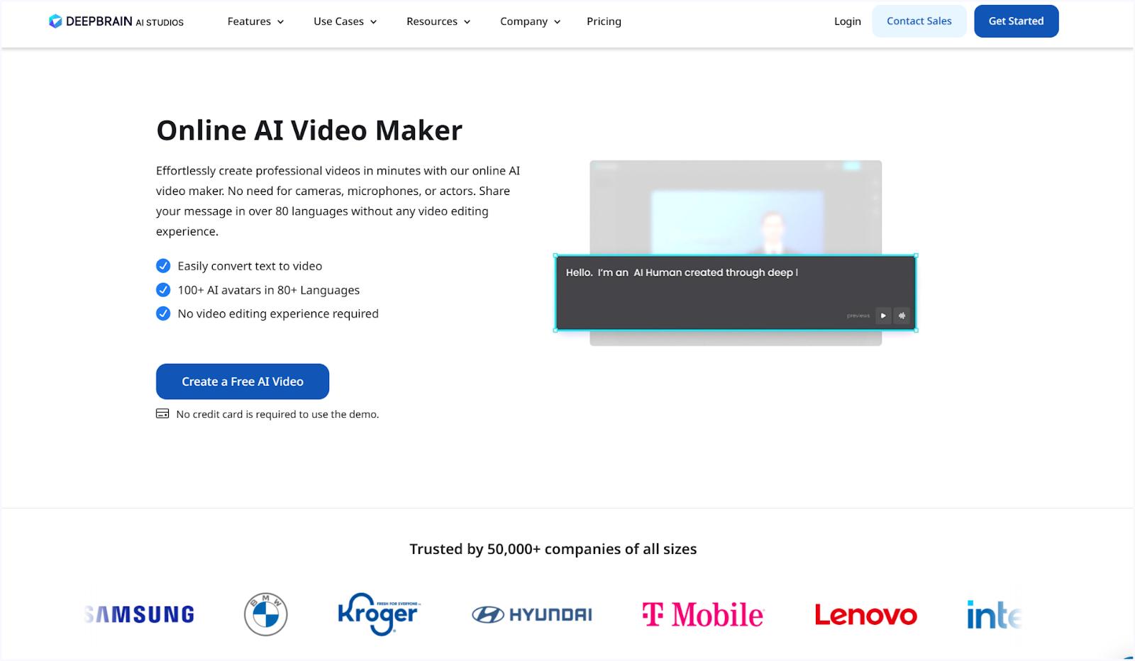 DeepBrain Online Video Maker