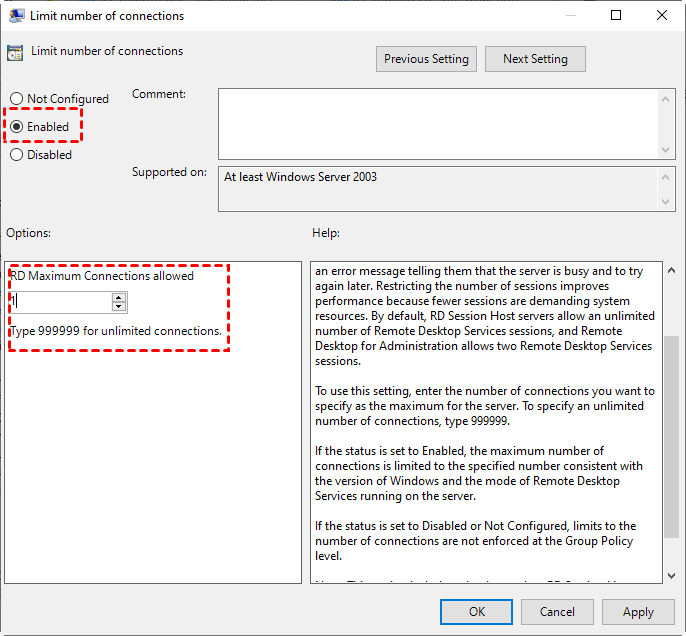 enable multiple rdp session