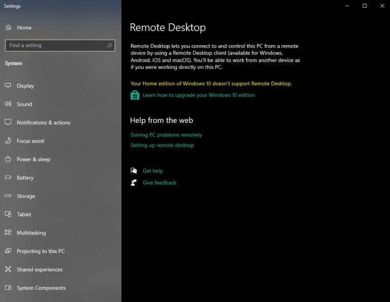 enable remote desktop service