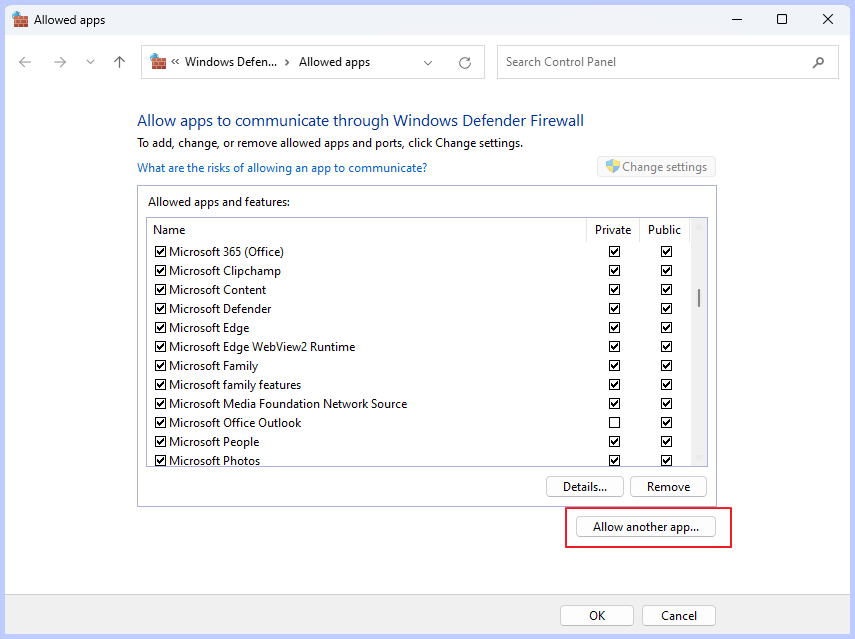 Add Application Whitelist to Firewall 4