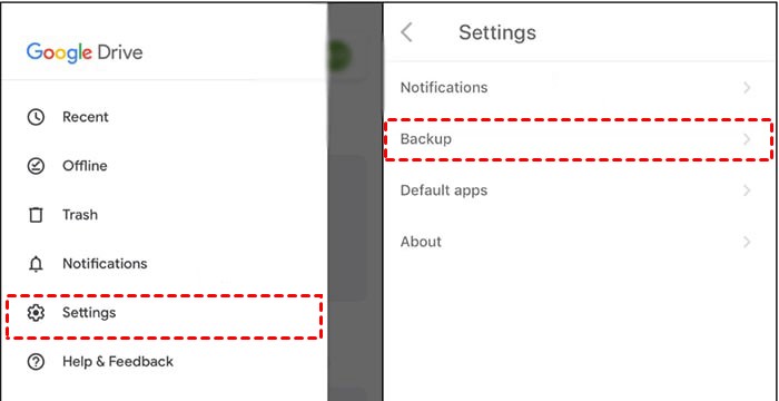 google drive settings