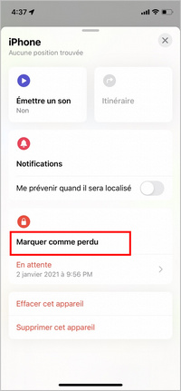 Activer le mode Perdu sur son iPhone