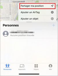 Partage mq position iPhone