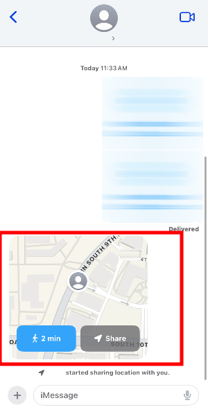 iMessages how to see location of someone on iPhone