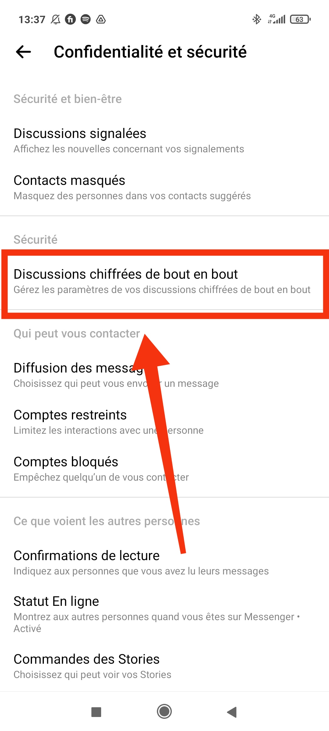 Discussions chiffrées de bout en bout Messenger