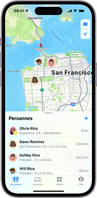 Partage de position iPhone avec Localiser