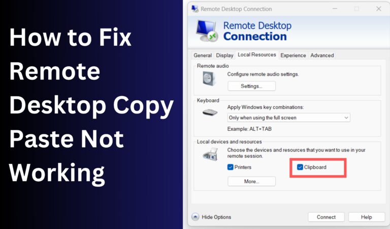 remote desktop copy paste not working