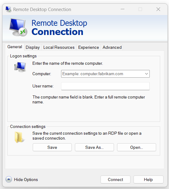 connect to remote desktop