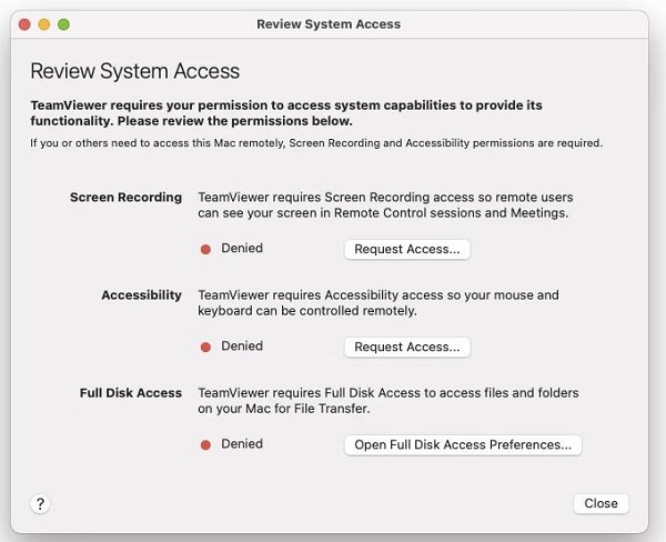 Review System Access