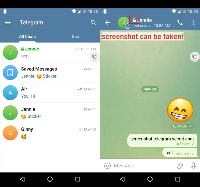  Bildschirmfoto Geheimer Telegram-Chat