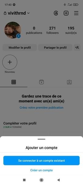 Sélectionnez Créer un compte sur Instagram