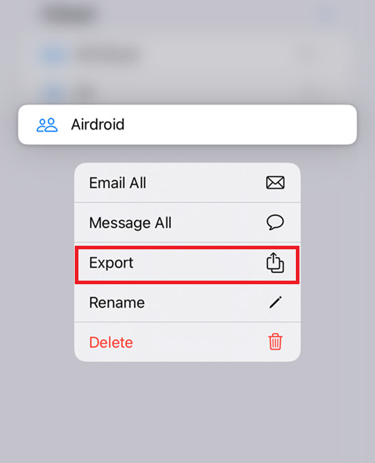 Exporter la liste de contact