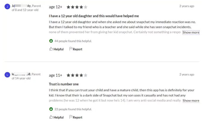 Avis des utilisateurs de Snapchat