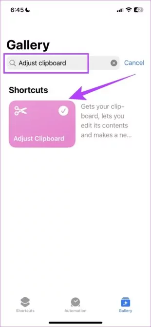 tap adjust clipboard