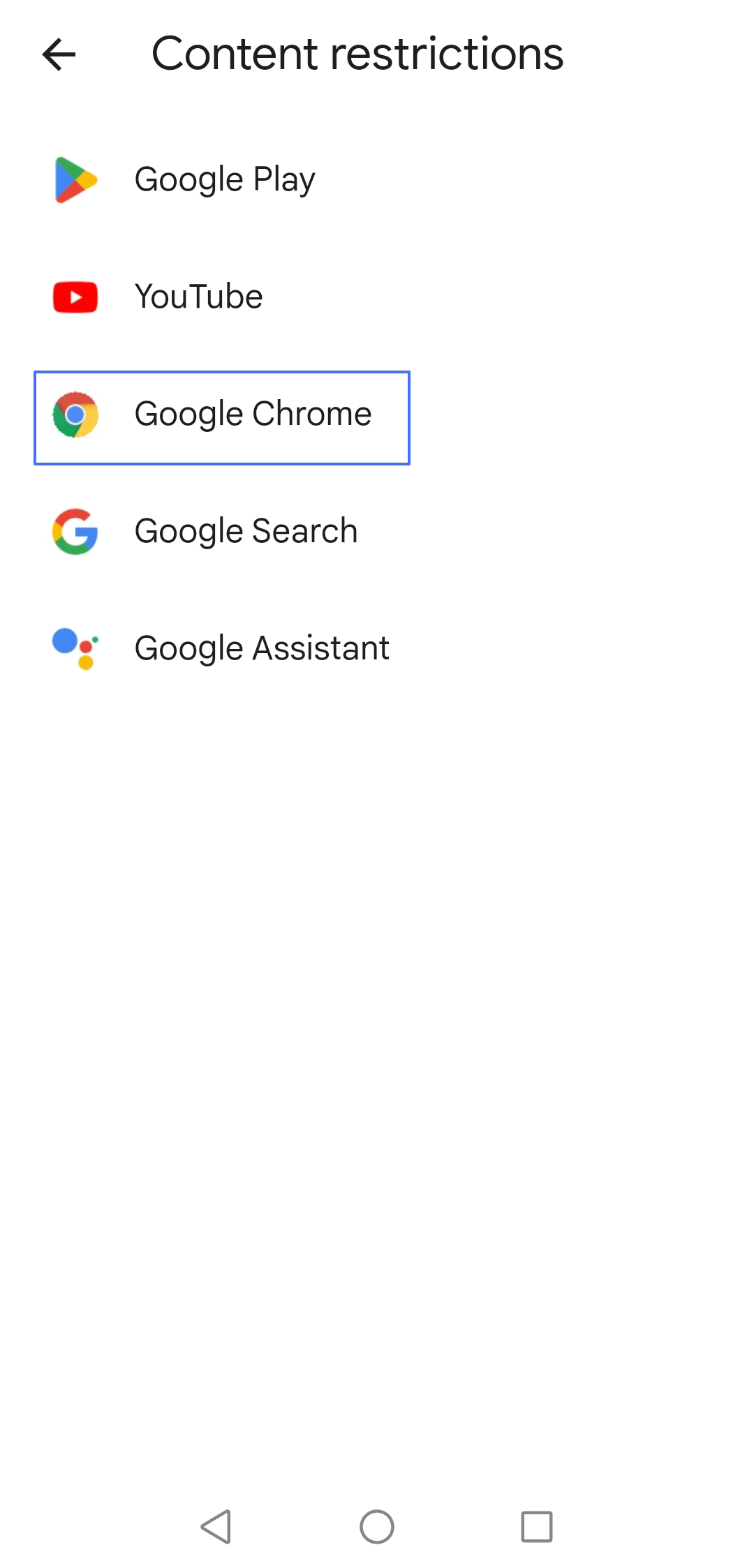 tap Google Chrome