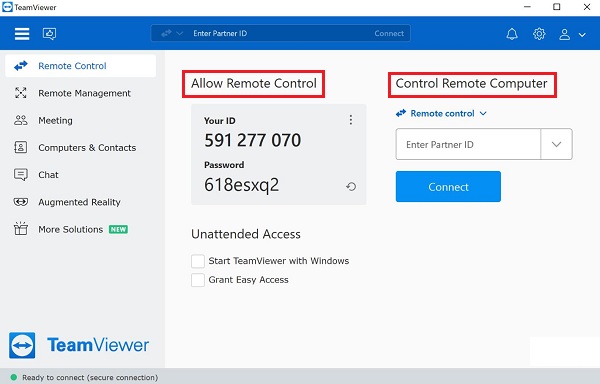 TeamViewer Connection