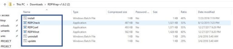 unzip RDP wrapper